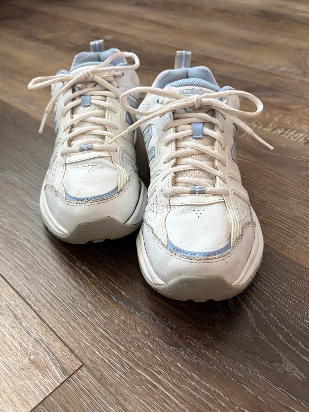 New Balance 401v2 Women's Cream Sneakers with Light Blue Accents